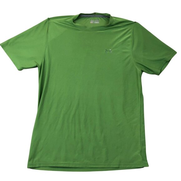 Under Armour Mens T-Shirt Medium HeatGear Short Sleeve Activewear Green Casual - Picture 1 of 9